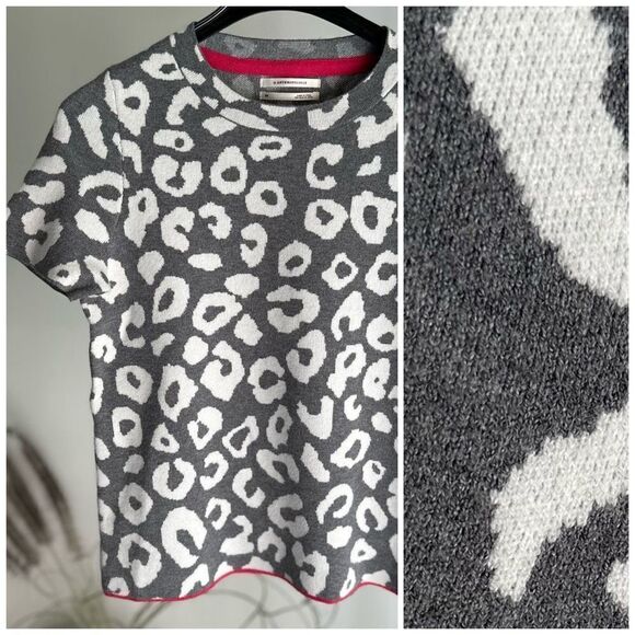Anthropologie Knit Cheetah Print Top Sweater XS NWOT - Picture 1 of 4